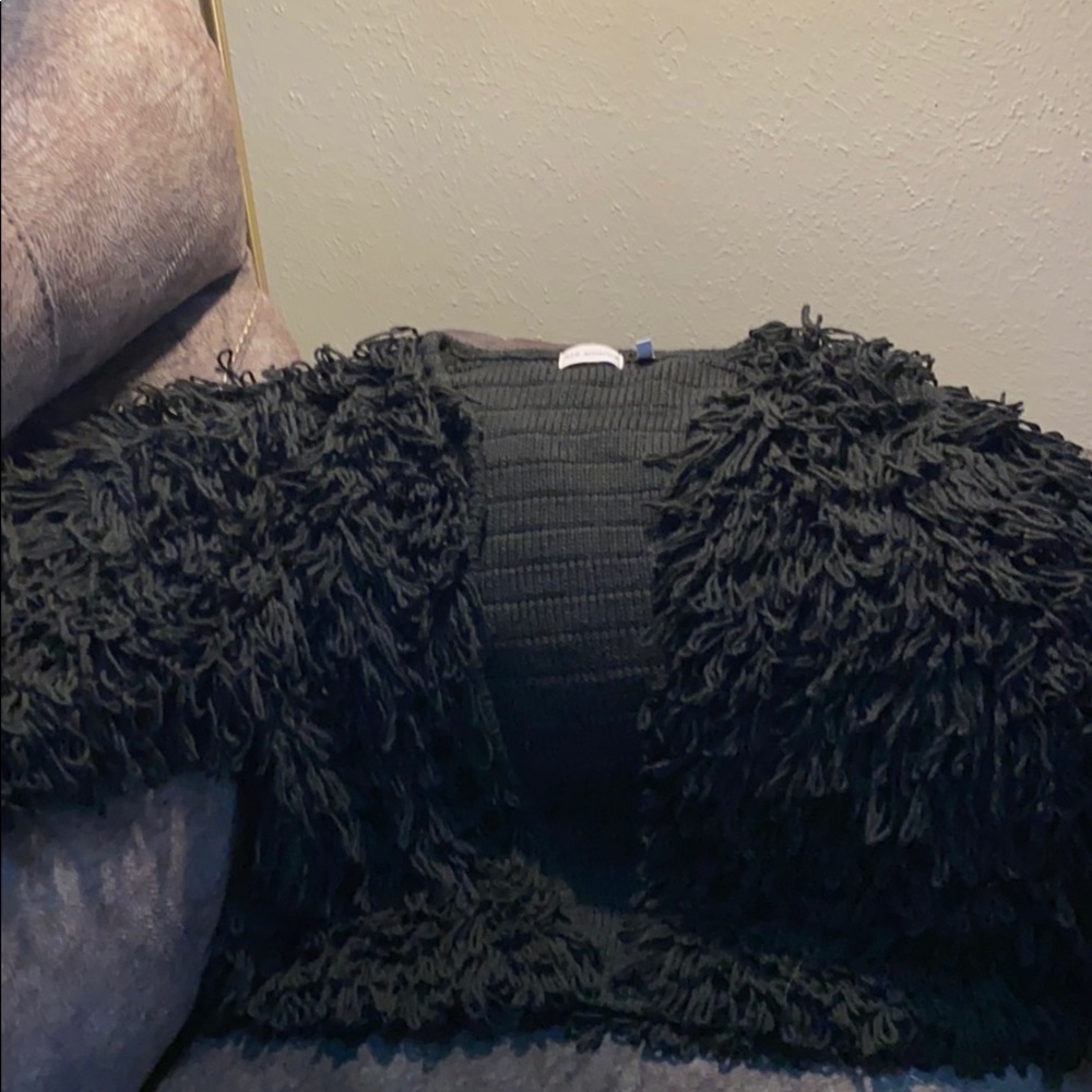 Fringe cardigan sweater